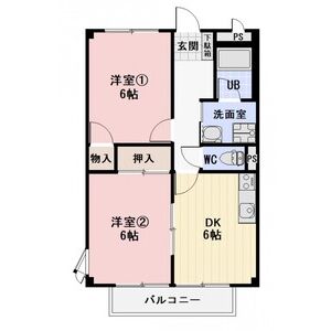 2DK 間取り図