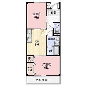 2DK 間取り図