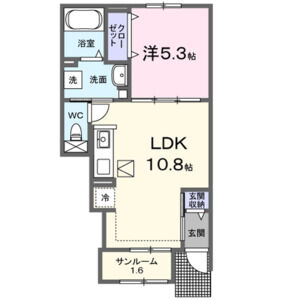 1LDK 間取り図