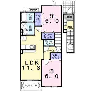 2LDK 間取り図