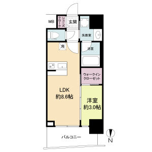 1LDK 間取り図