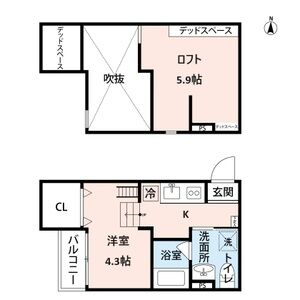 1K 間取り図