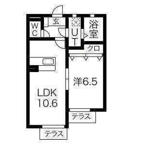 1LDK 間取り図