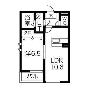 1LDK 間取り図