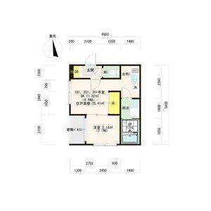 1DK 間取り図