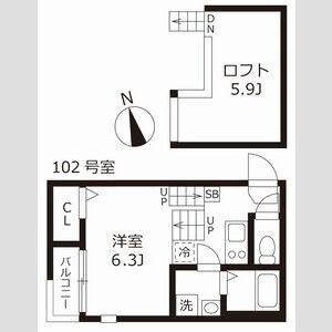 1K 間取り図