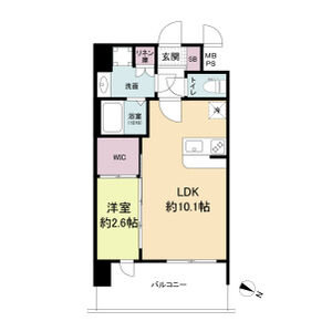 1LDK 間取り図