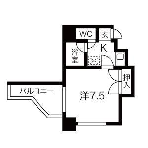 1K 間取り図