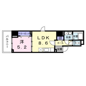 1LDK 間取り図