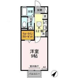 1K 間取り図