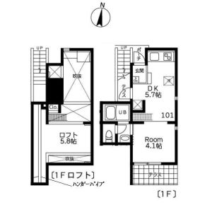 1DK 間取り図