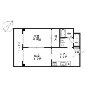 2DK 間取り図