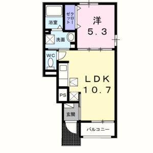 1LDK 間取り図
