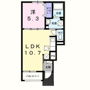 1LDK 間取り図