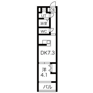 1DK 間取り図