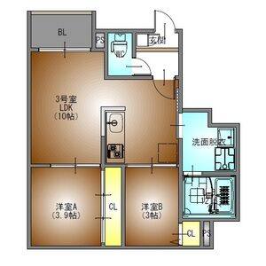 2LDK 間取り図