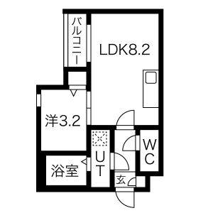 1LDK 間取り図