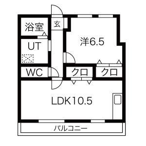1LDK 間取り図