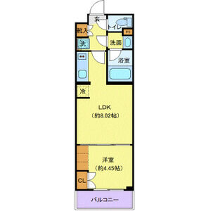 1LDK 間取り図