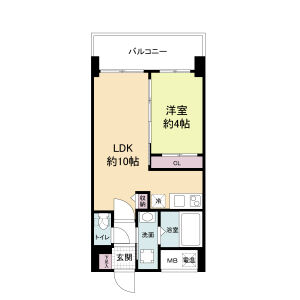1LDK 間取り図