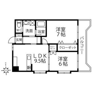 2LDK 間取り図