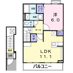 1LDK 間取り図