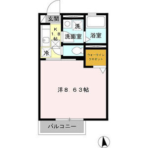 1K 間取り図