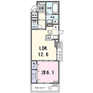 1LDK 間取り図