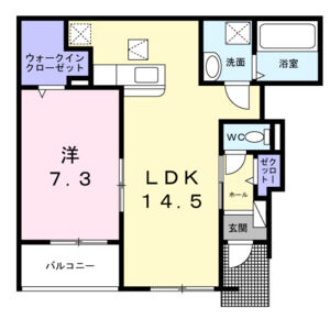 1LDK 間取り図