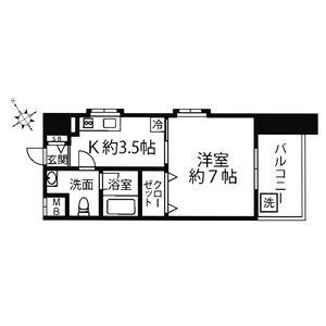 1K 間取り図