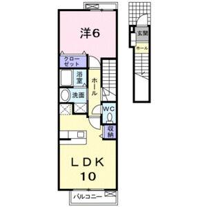 1LDK 間取り図
