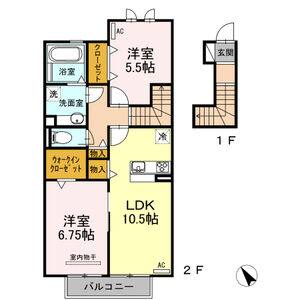 2LDK 間取り図