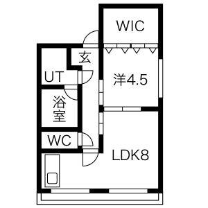 1LDK 間取り図