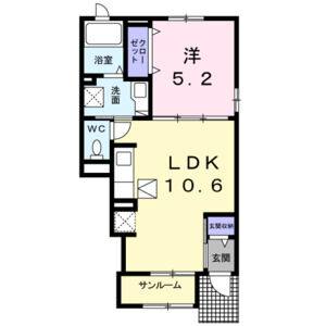 1LDK 間取り図