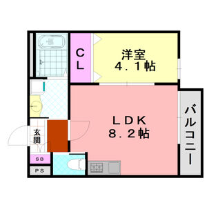 1LDK 間取り図