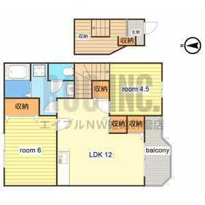 2LDK 間取り図