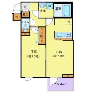 1LDK 間取り図