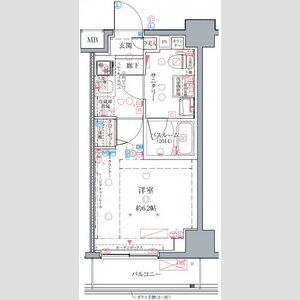 1K 間取り図