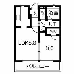 1LDK 間取り図