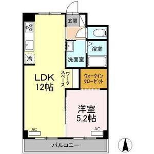 1LDK 間取り図
