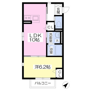 1LDK 間取り図