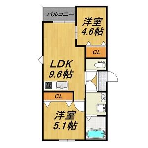 2LDK 間取り図
