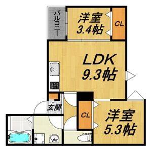 2LDK 間取り図