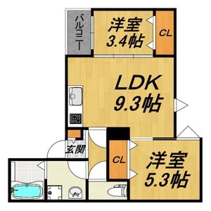 2LDK 間取り図