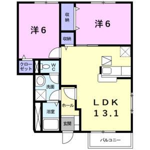 2LDK 間取り図