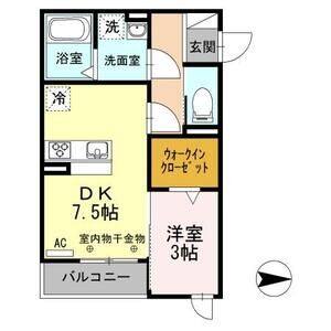 1DK 間取り図