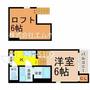 1K 間取り図