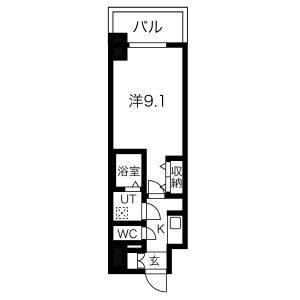 1K 間取り図