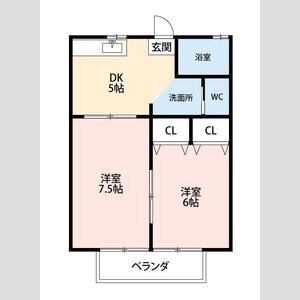2DK 間取り図