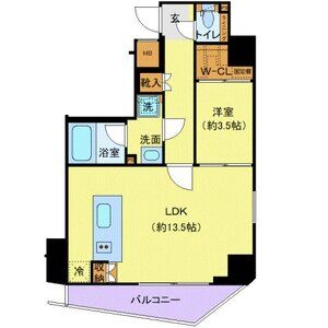 1LDK 間取り図